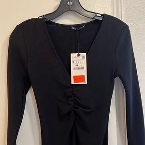 Black zara very slim thin pencil dress